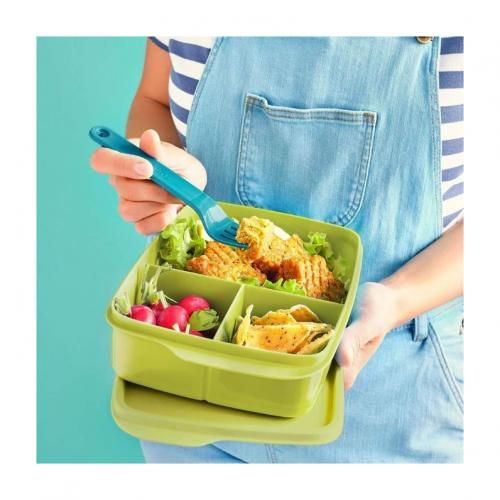 Tupperware - Boîte à lunch 1lt 3 compartiments Vert Retail