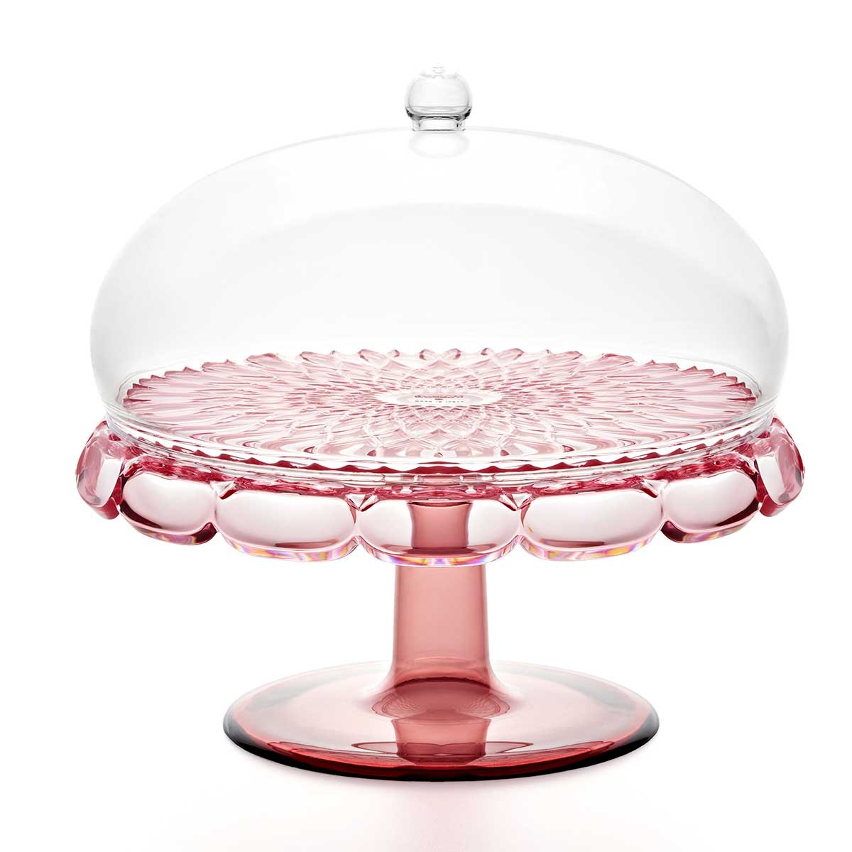 Guzzini - Plat à gateau avec support et couvercle (Vanity ),  Rose