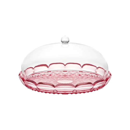 Guzzini - Plat à gâteau avec cloche Vanity lily Rose