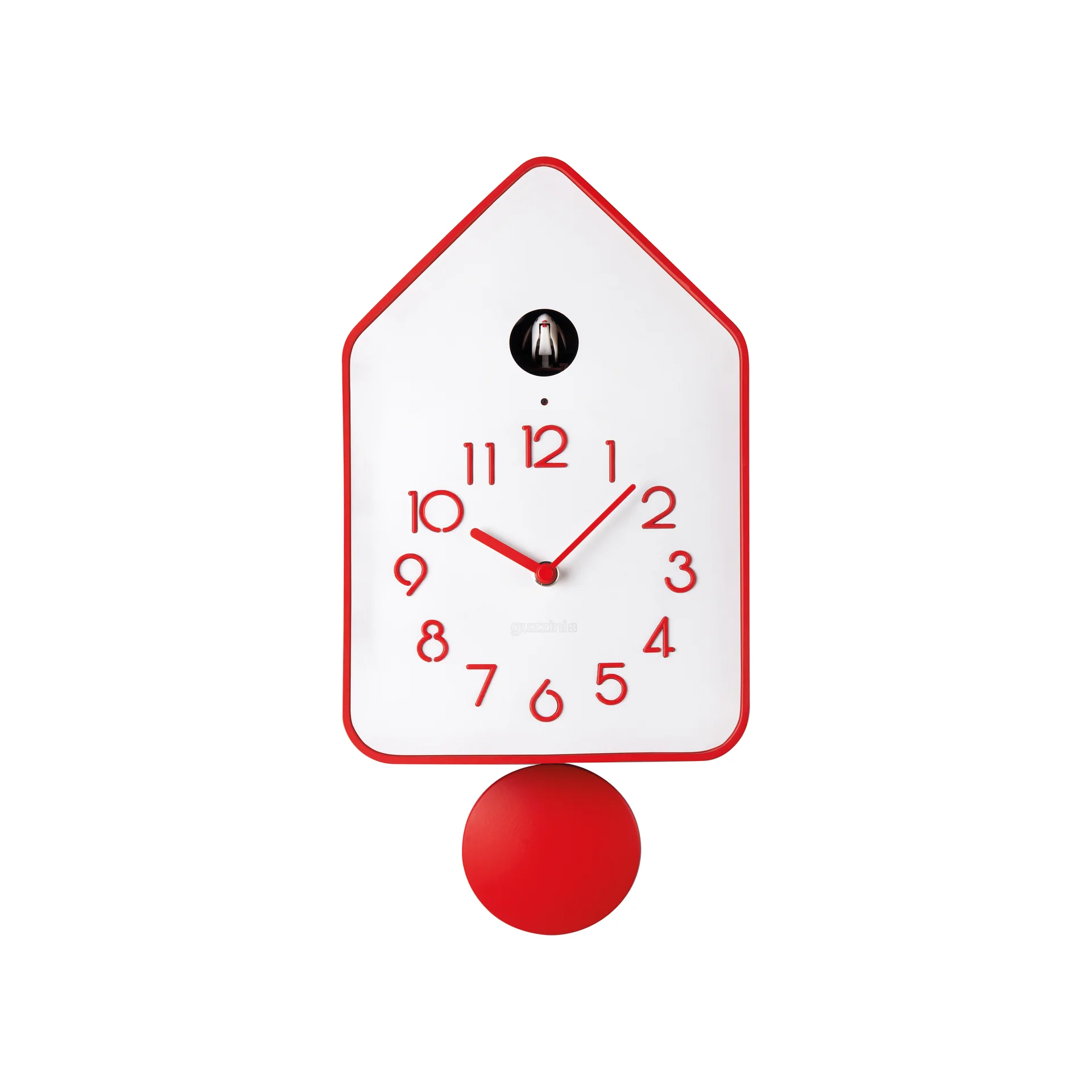 Guzzini - Horloge Murale avec Pendule - Rouge