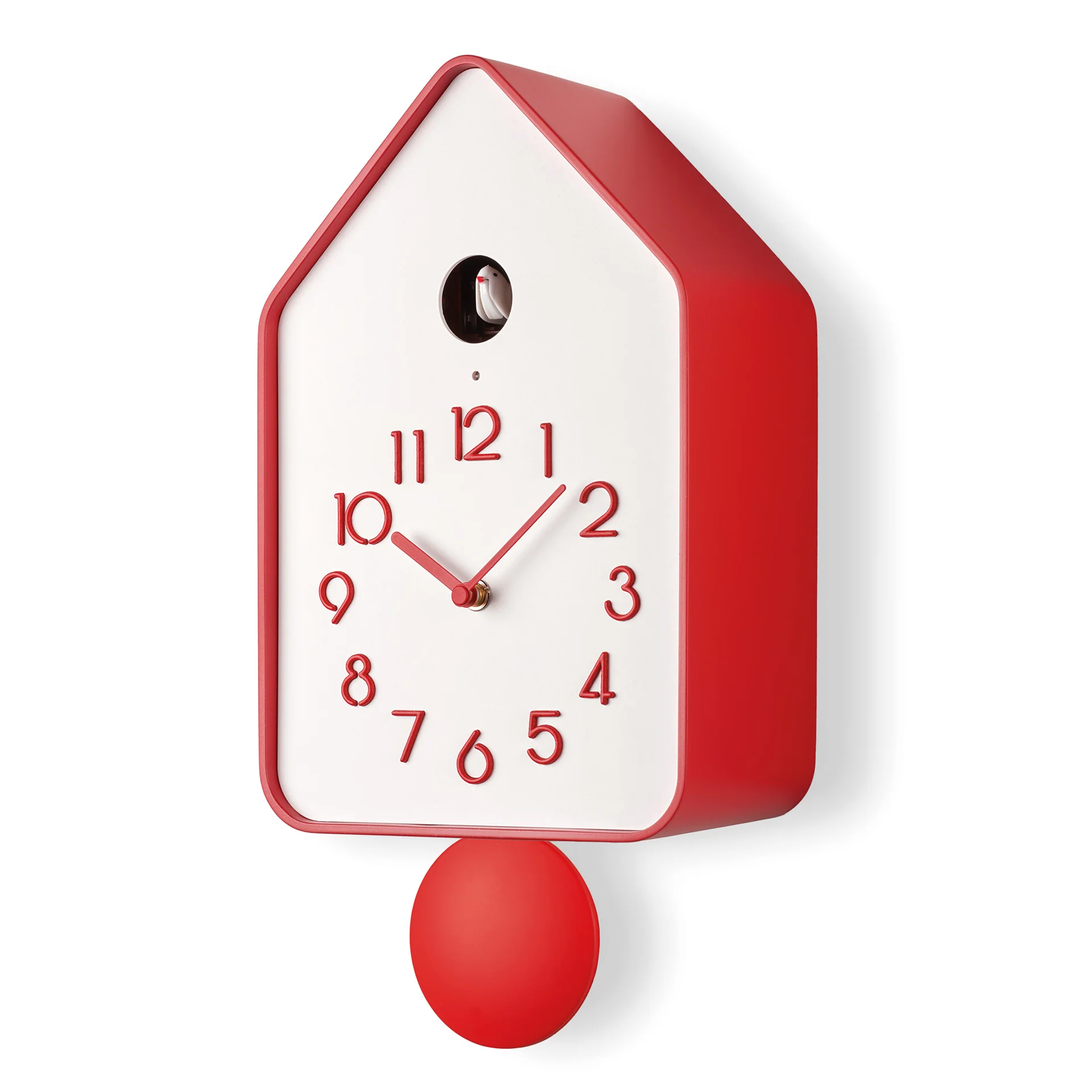 Guzzini - Horloge Murale avec Pendule - Rouge