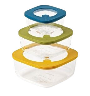 Guzzini - Lot de 3 boites hermétiques avec couvercle 450ml/975ml/1900ml