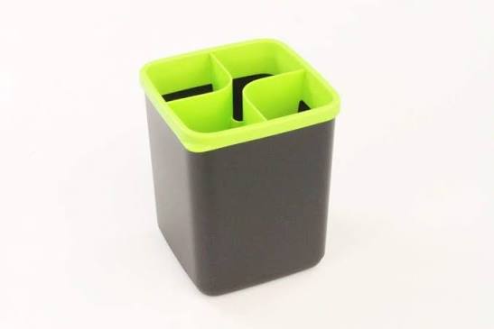 Porte Ustensile Divisé 1lt Noir/Vert Pistache