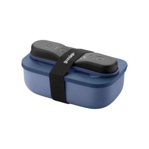 Guzzini - Store&Go, Coffret Lunch Box avec Couverts de voyage - Bleu