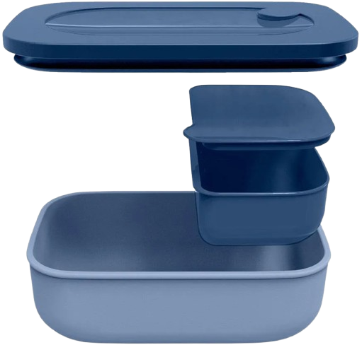 Guzzini - Lunch Box avec conteneur, Couvercle hermétique - Bleu