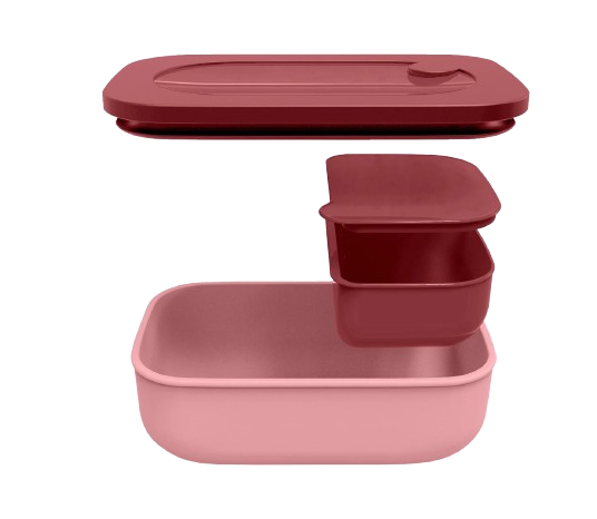 Guzzini - Lunch Box avec conteneur, Couvercle hermétique - Saumon