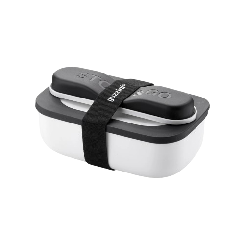 Guzzini - Store&Go, Coffret Lunch Box avec Couverts de voyage - Blanc