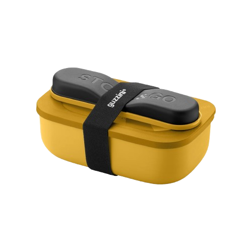 Guzzini - Store&Go, Coffret Lunch Box avec Couverts de voyage - Orange