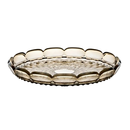 Guzzini - Grand plateau de service rond 30cm x h4 cm Vanity Teinte Fumée